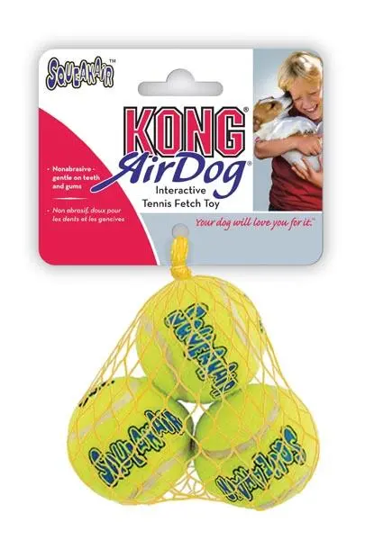 KONG Tennisbold Small 3-pak med pivlyd - slidstærke bolde til små hunde